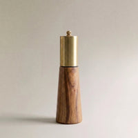 Acacia Wood Mill & Shaker Set | Brass Detail thumbnail 5