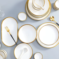 Gold Inlay Porcelain Dinner Set | 4, 6 or 8 Place Settings thumbnail 3