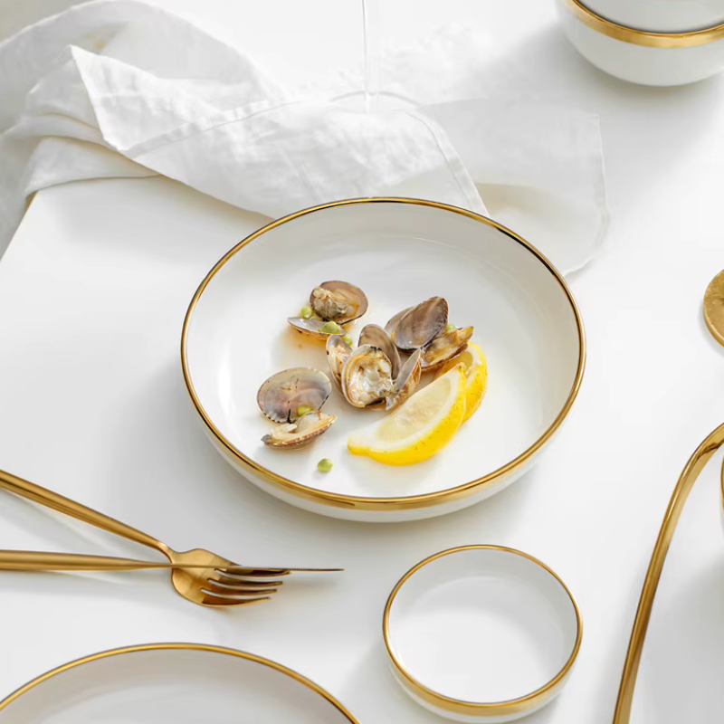 Gold Inlay Porcelain Dinner Set | 4, 6 or 8 Place Settings — image 5