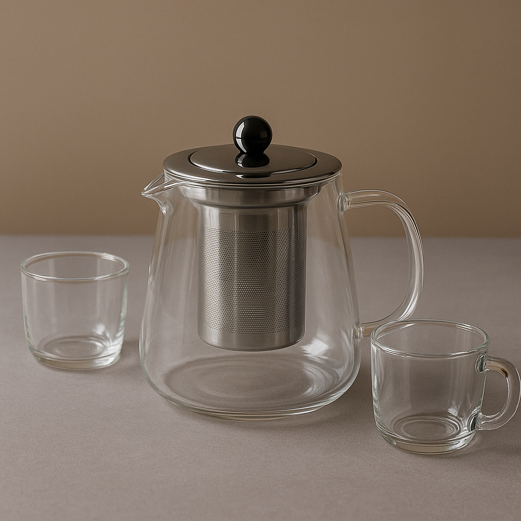 Glass Teapot with Infuser – Heat-Resistant Clear Teaware for Loose Leaf Tea 750ml — image 2
