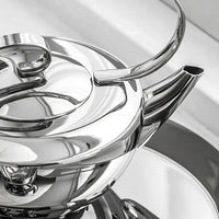 Stainless Steel Tea Set – Teapot, Cups & Tray - Petal Collection thumbnail 4