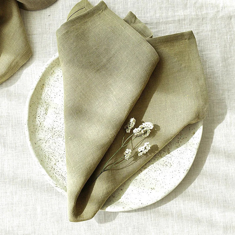Pure Linen Napkins Set of 4 | Natural Fibre Table Linen - View 5
